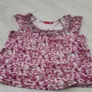 🐻 ELLE Pink Floral Cap Sleeve Top